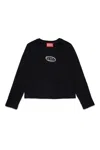 Diesel Pullover Misto Cashmere Con Ricamo Oval D In Black