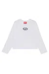 Diesel Logo-embroidered Long-sleeve Top In Neutral