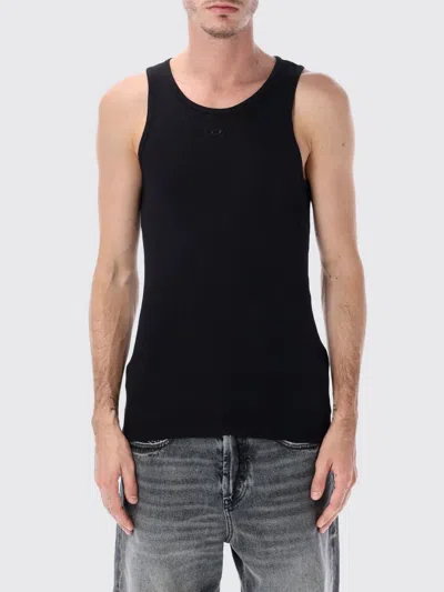 Diesel T-arm-lkds Ribbed Cotton Tank Top In Black