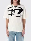 Diesel T-shirt With Distressed Flock Print In White