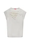 Diesel Crew Neck Distressed Sleeveless Vest