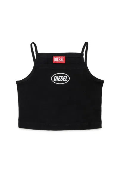 Diesel Kids' Sleeveless T-shirt With Logo In Black