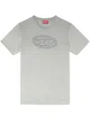Diesel T-shirt Brodé En Coton In Grey