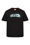 Diesel Black Cotton T-adjust-r4t T-shirt In Black