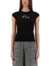 Diesel T-angie T-shirt In Stretch Cotton In Black