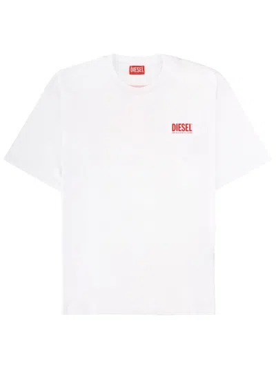 Diesel Mens 100 T-boxt Bisk Brand-print Cotton-jersey T-shirt Xl In White