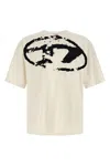 Diesel T-shirt With Distressed Flock Print In White