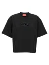 Diesel Cut-out Organic Cotton T-shirt In Black