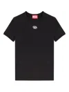Diesel T-uncutieslong-od Metallic Oval D T-shirt In Black