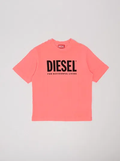 Diesel Kids' T-shirt Tnuci T-shirt In Rosa Fluo