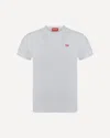 Diesel Solid Color T-diegor-d Crew-neck T-shirt With Oval D Patch In White