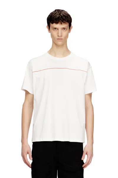 Diesel T-shirt With Contrast Piping In White