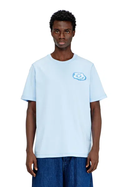 Diesel T-shirt With Contrasting Stitching In Blue