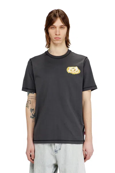 Diesel T-shirt With Contrasting Stitching In Gray