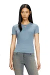 Diesel T-shirt With D Logo Patch In Blue