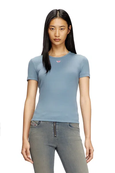 Diesel T-shirt With D Logo Patch In Multicolor