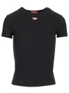 Diesel Black Stretch Cotton T-elle T-shirt In Black