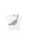 Diesel T-shirt With  Hip Pack Graphics In White