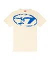 Diesel T-shirt With Distressed Flocked Logo In Nude