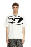 Diesel T-shirt With Distressed Flock Print In White