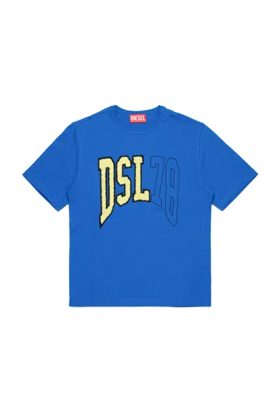 Diesel Kids' T-shirt With Dsl78 Graphics In Blue