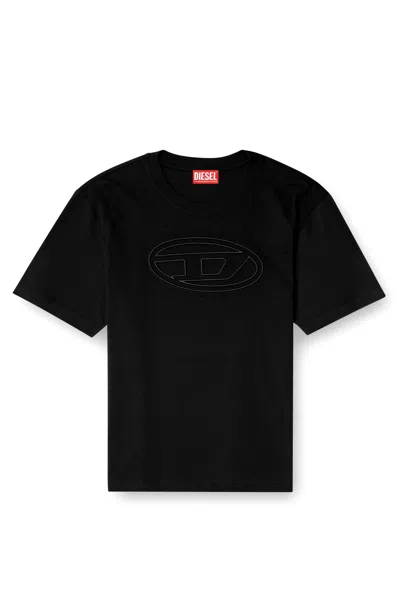 DIESEL T-SHIRT WITH EMBOSSED OVAL D