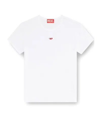 Diesel T-shirt With Embroidered D Patch In White