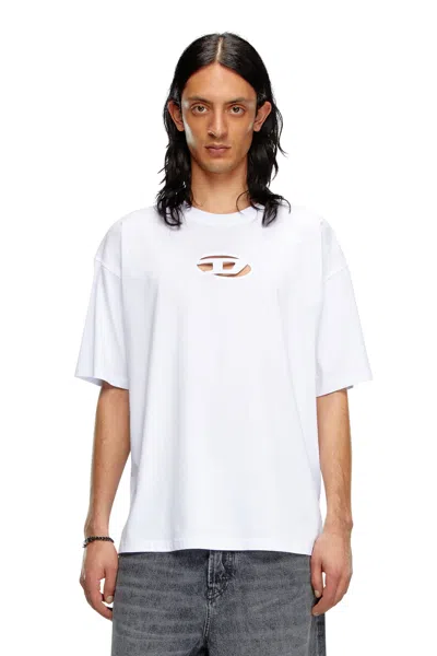 Diesel T-shirt With Embroidered Oval D In White