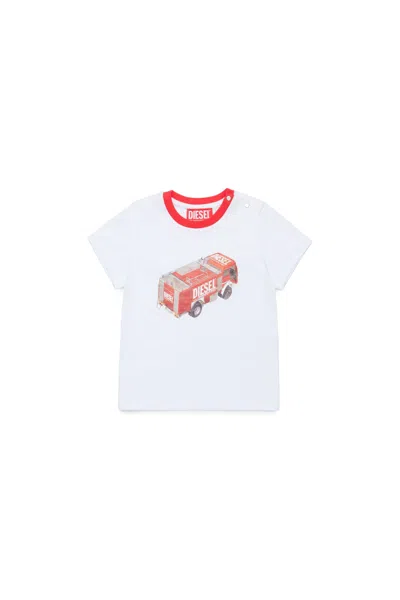 Diesel T-shirt Con Grafica Fire Truck In White