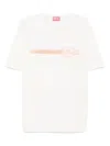 Diesel T-shirt With Flocked Logo Graphics In White