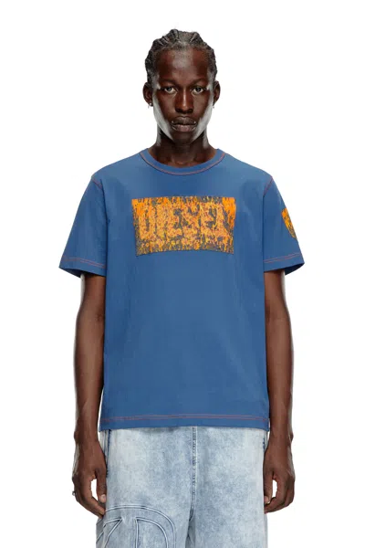 Diesel T-shirt With Graphic Patches In Blue