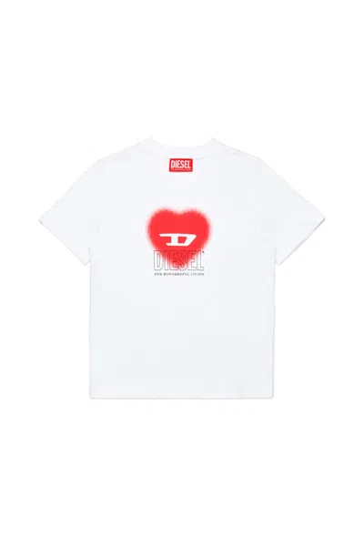 DIESEL T-SHIRT WITH HEART GRAPHICS