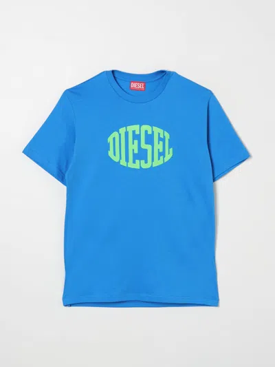 Diesel Babies' T-shirt With Logo In 浅蓝色