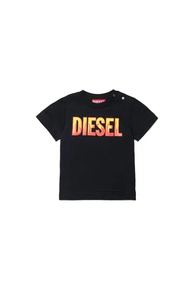 Diesel Kids' T-shirt With Logo In Black