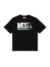 Diesel T-shirt With Front Logo In Black