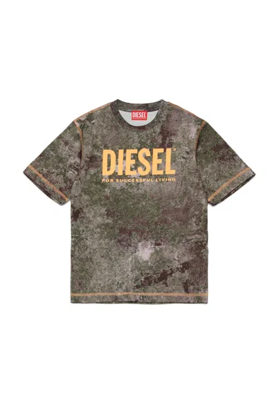 Diesel Kids' T-shirt With Logo In Green