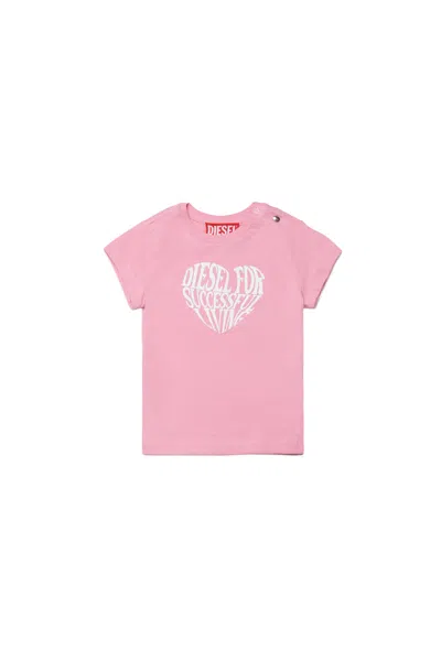 Diesel Kids' T-shirt With Logo In Pink