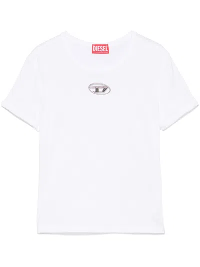 DIESEL T-SHIRT WITH LOGO PLATE