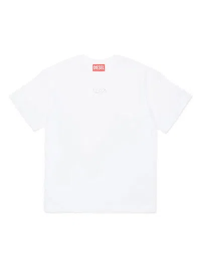 Diesel Kids' T-shirt Con Maxi Logo Oval D In White