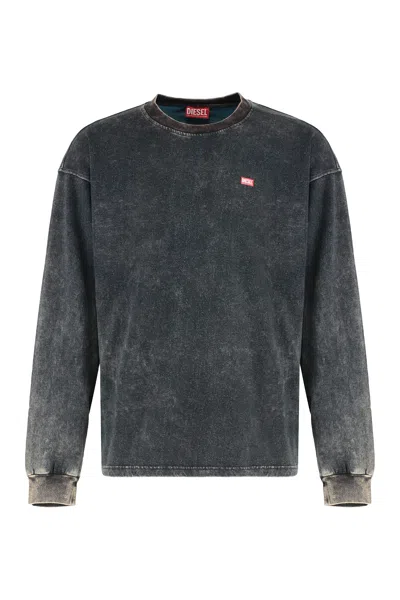 Diesel T-shirt With Long Sleeves T-boxt-ls-t3 In Black