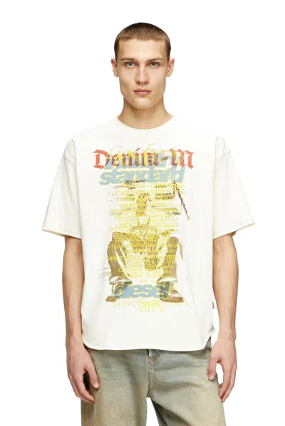 Diesel T-shirt With Lyrics Print In White