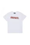 Diesel T-shirt With Multicolored Logo In White