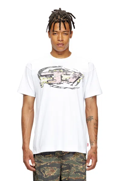 Diesel T-shirt With Oval D Logo In White