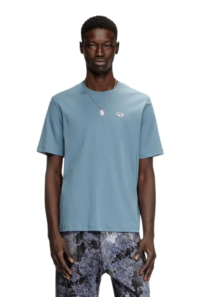 Diesel T-shirt With Oval D Patch In Blue