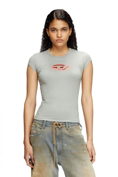 Diesel T-shirt With Peekaboo Logo In Grey