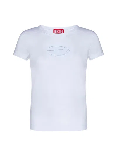 Diesel Women T-shirt With Peekaboo Logo In White