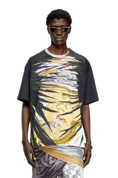 Diesel T-shirt With Regal Bandana Print In Multicolor