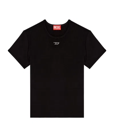 Diesel T-shirt With Round Neck And Short Sleeves In Black