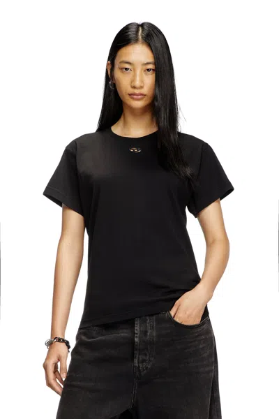 Diesel T-shirt With Small Oval D In Black