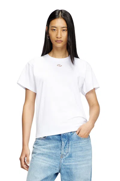 Diesel T-shirt With Small Oval D In White